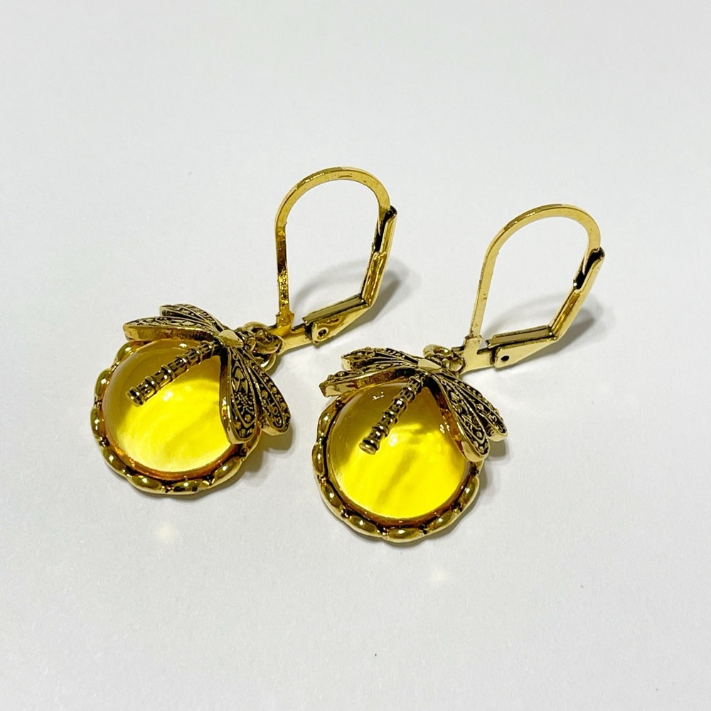 Gold Dragonfly Earrings